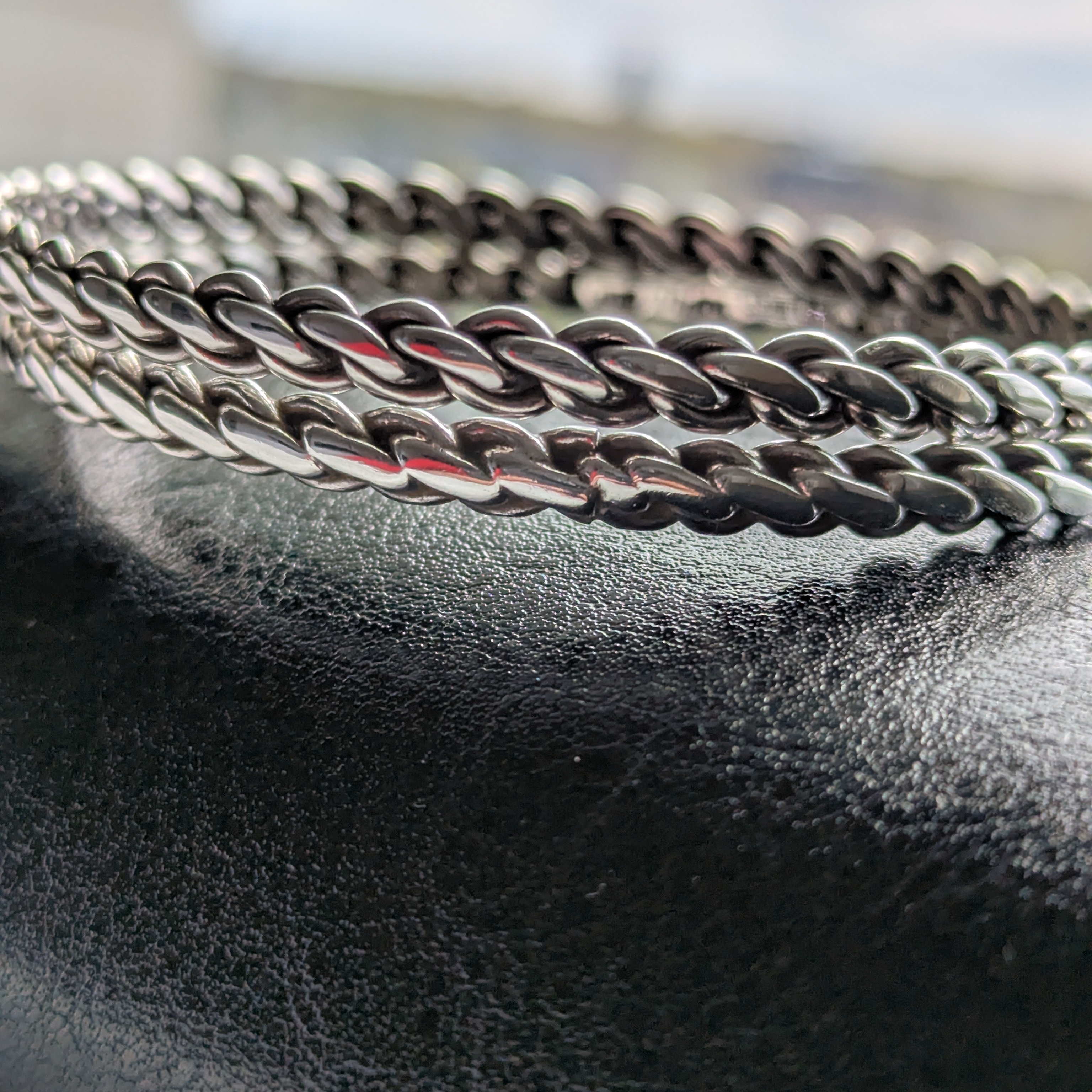 925 Silver Twisted Chain Bracelets Set Of 2